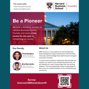 Encuesta de Foundry, de la Escuela de Negocios de Harvard (HBS)